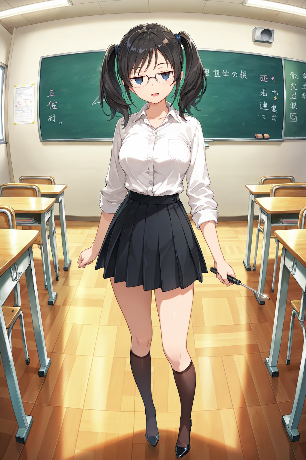 試作段階で存在した、ツインテのジト目先生