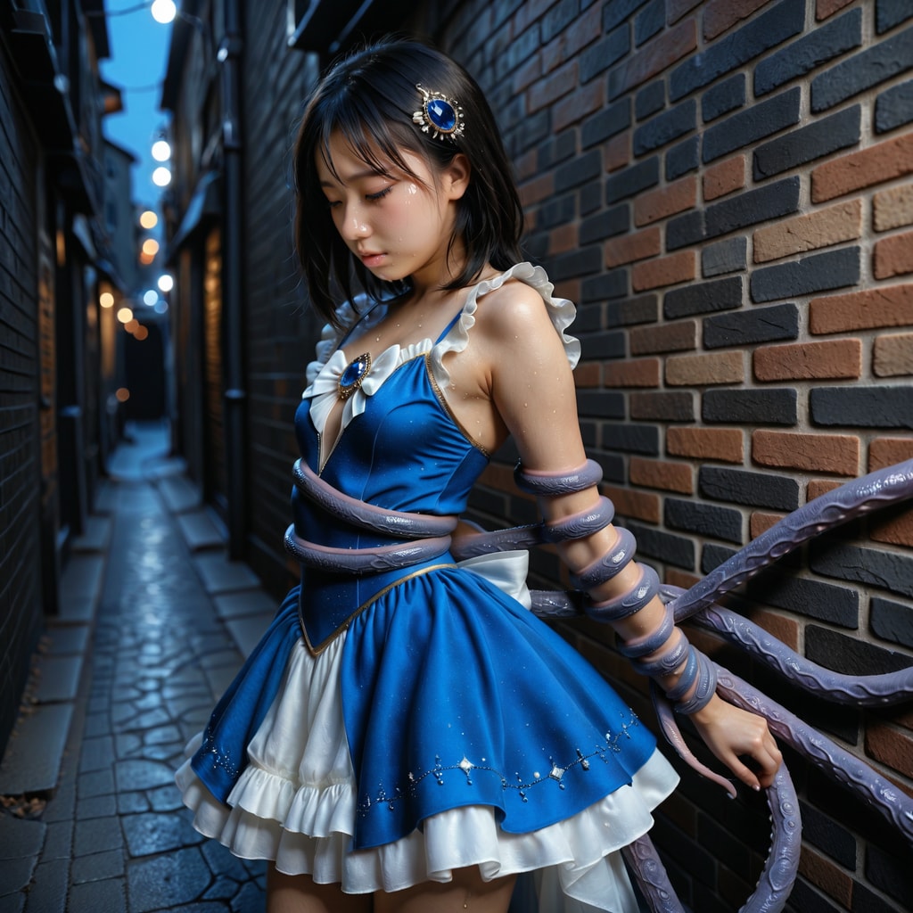 魔法少女-触手が絡みつく