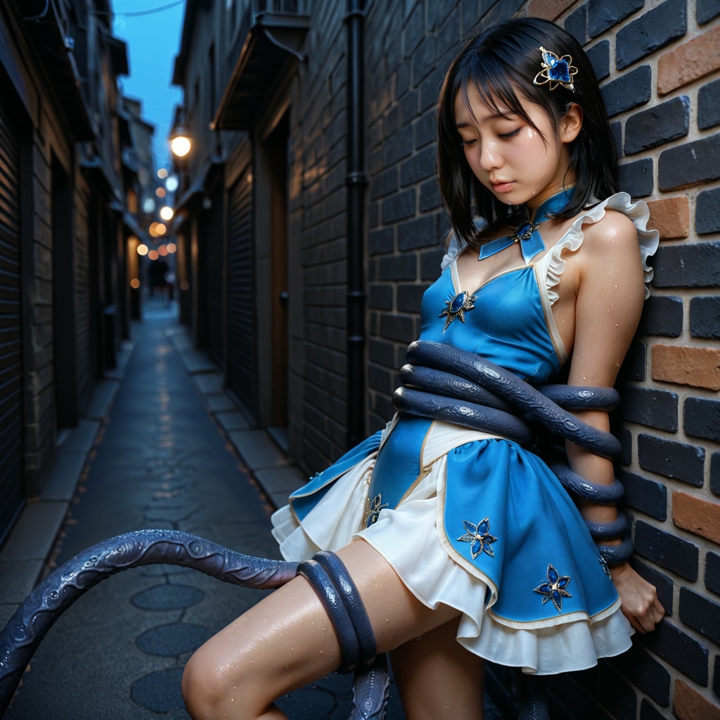 魔法少女-触手が絡みつく