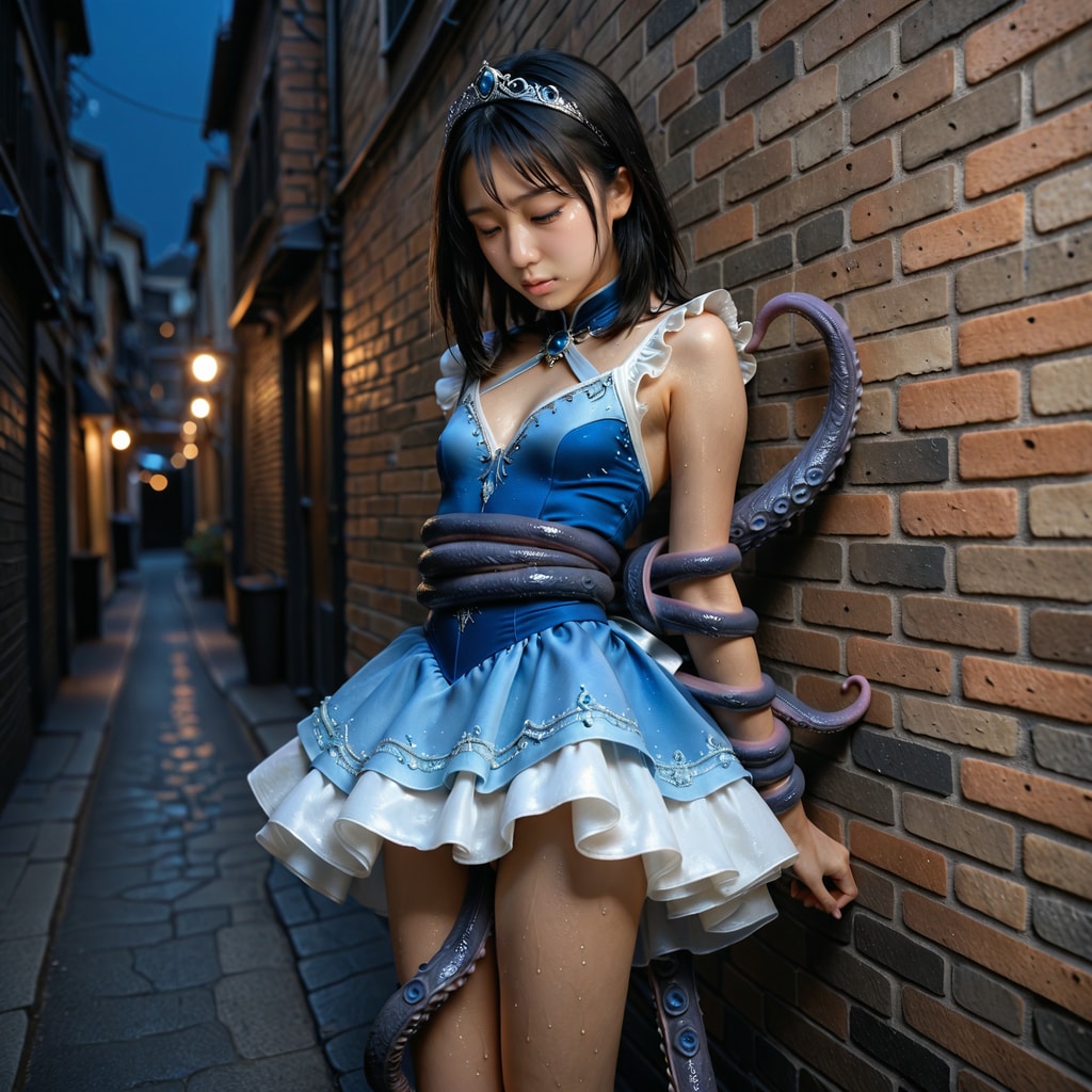 魔法少女-触手が絡みつく
