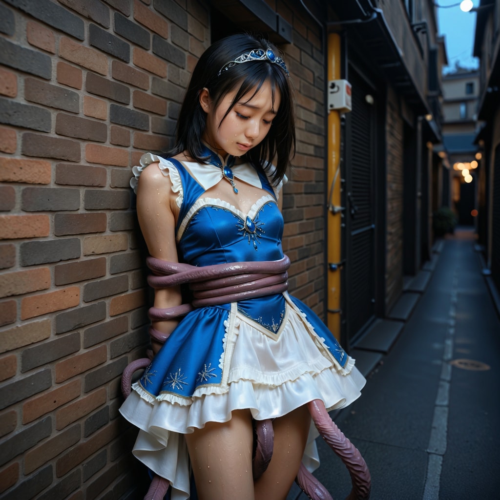 魔法少女-触手が絡みつく