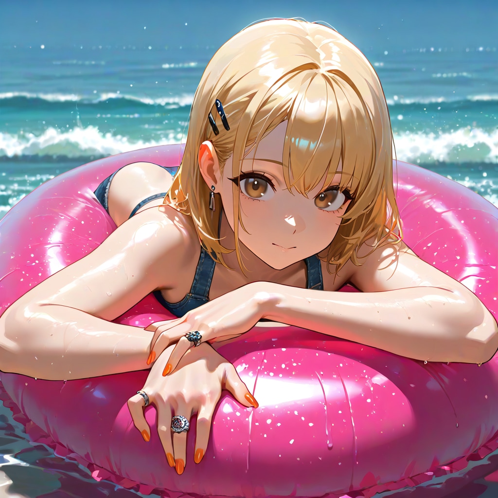 リゾート地でバカンスするカート・コバーン好きの女
