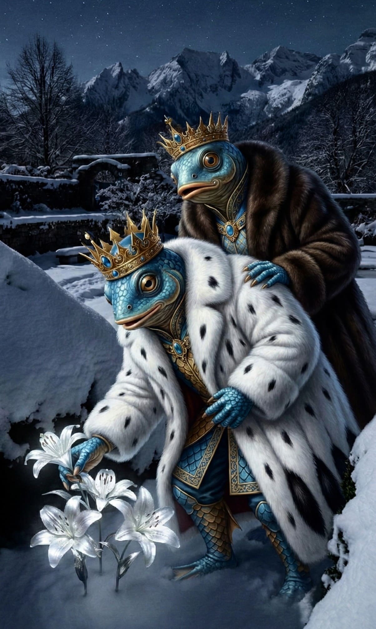 魚男爵とその妃　銀の百合を摘む | の人気AIイラスト・グラビア