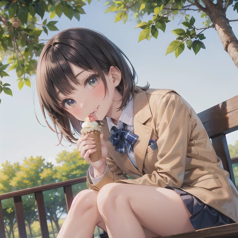 黒髪ボブでブレザーの少女１３ | の人気AIイラスト・グラビア