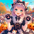 アクリル、ハロウィンコスプレ会場でロリィタファッションドレスコスプレ猫 2枚目