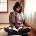 眼鏡女子 楓の読書 3枚目