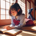 眼鏡女子 楓の読書 2枚目