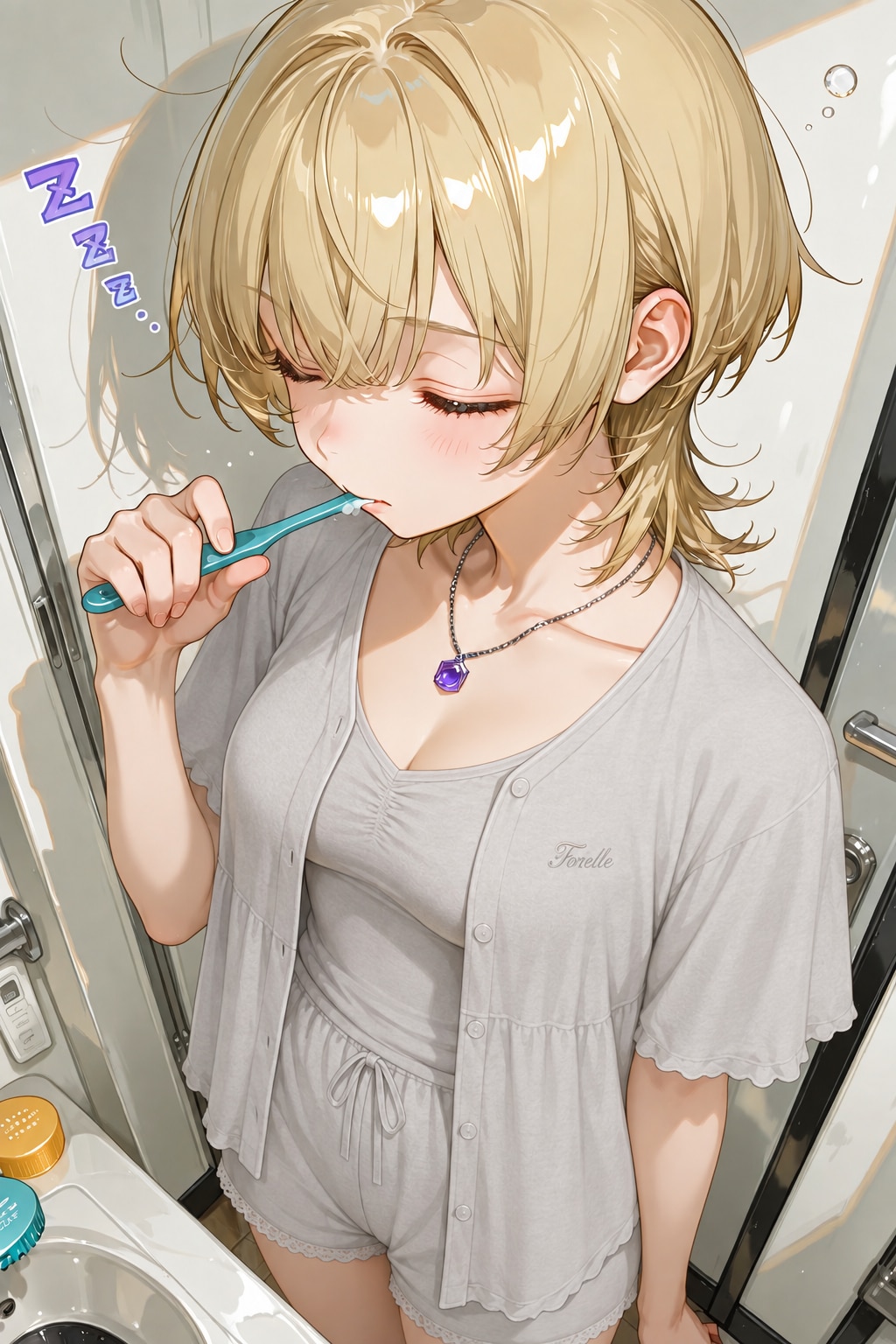 朝は眠たい陽キャちゃん。
