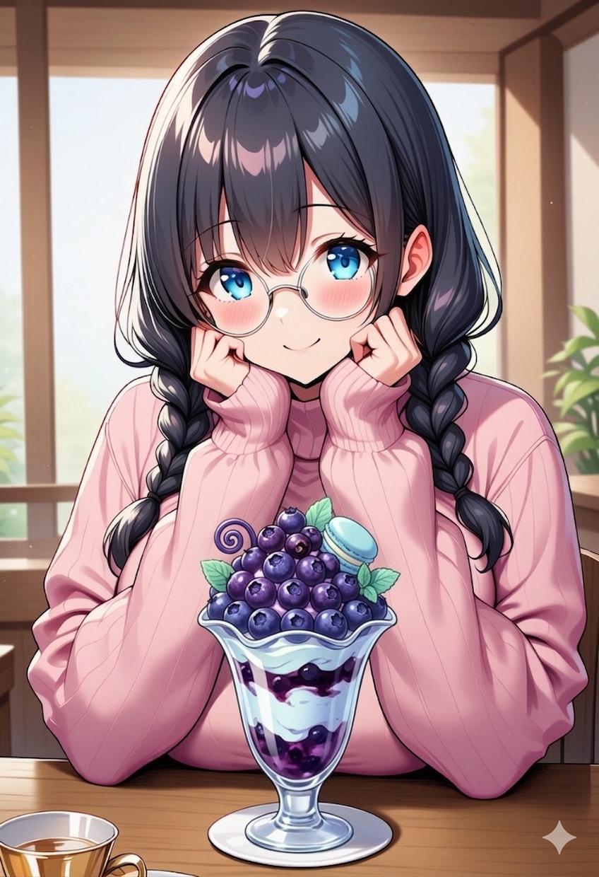 たっぷりブルーベリーパフェ🫐