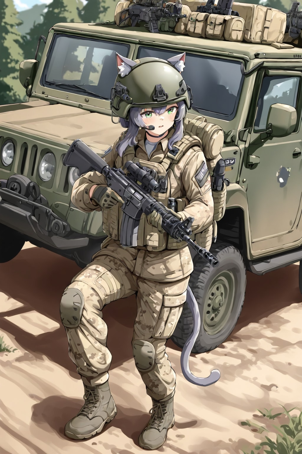 市街地戦に駆り出された猫娘