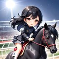 馬に乗る黒髪ちゃん 2枚目