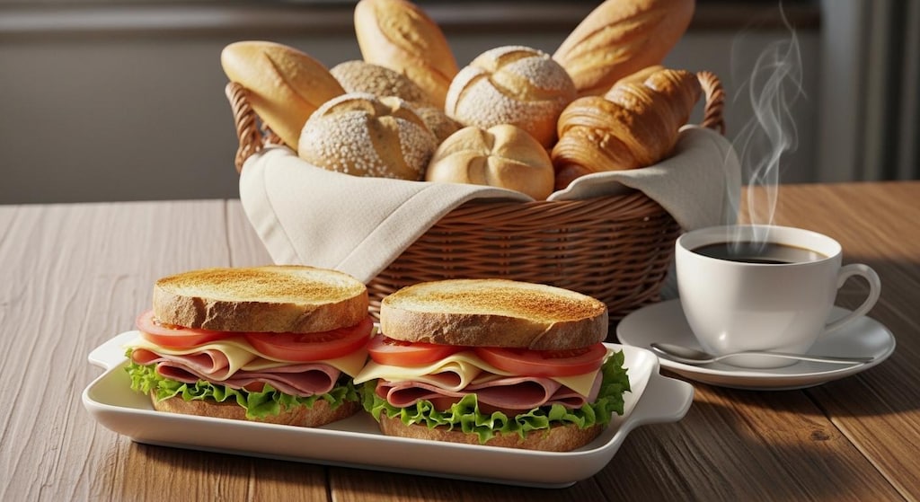 摩訶不思議食堂の米粉パンセット