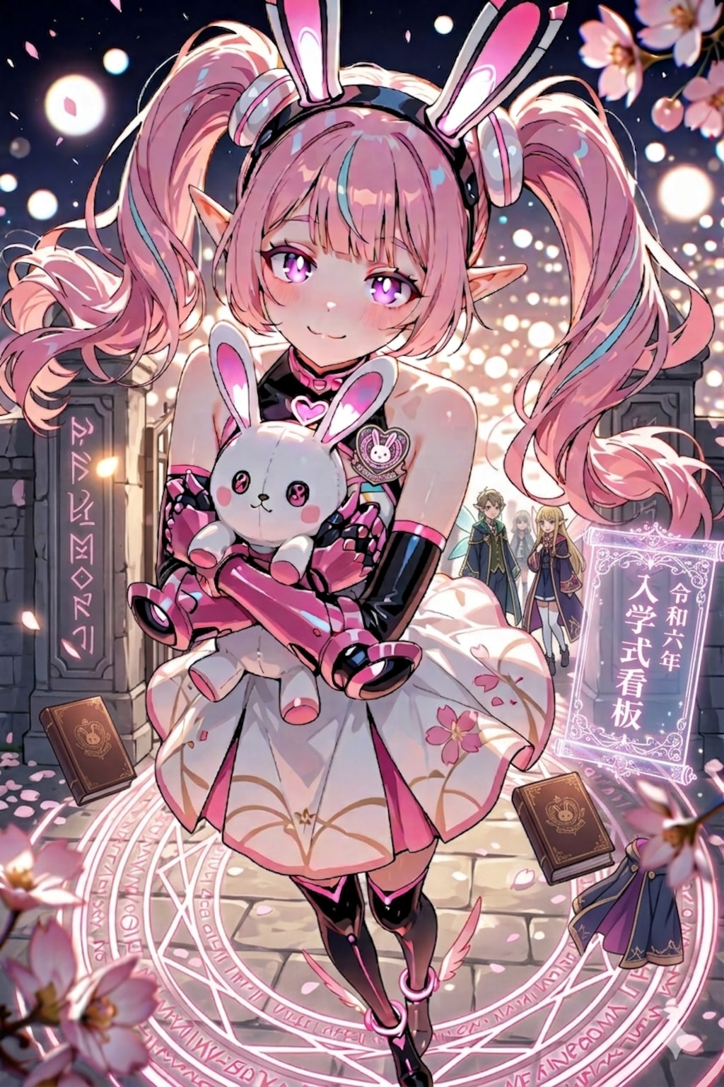 入学するエルフの女の子