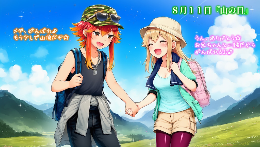 【 🗻山の日⛰️ 】☀️ 夏の登山を楽しむ姫宮兄妹 💦