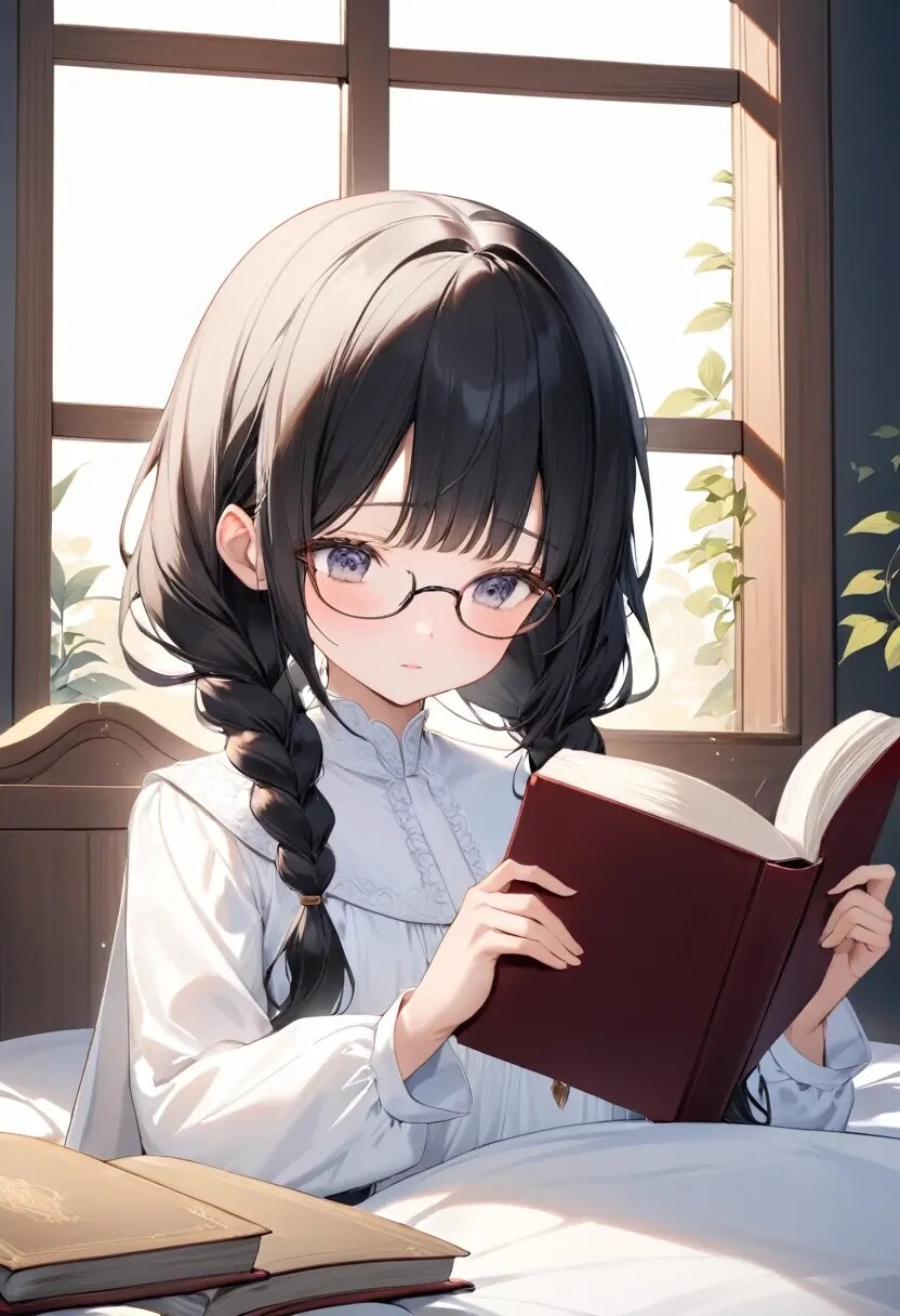 眼鏡三つ編みの純白姫