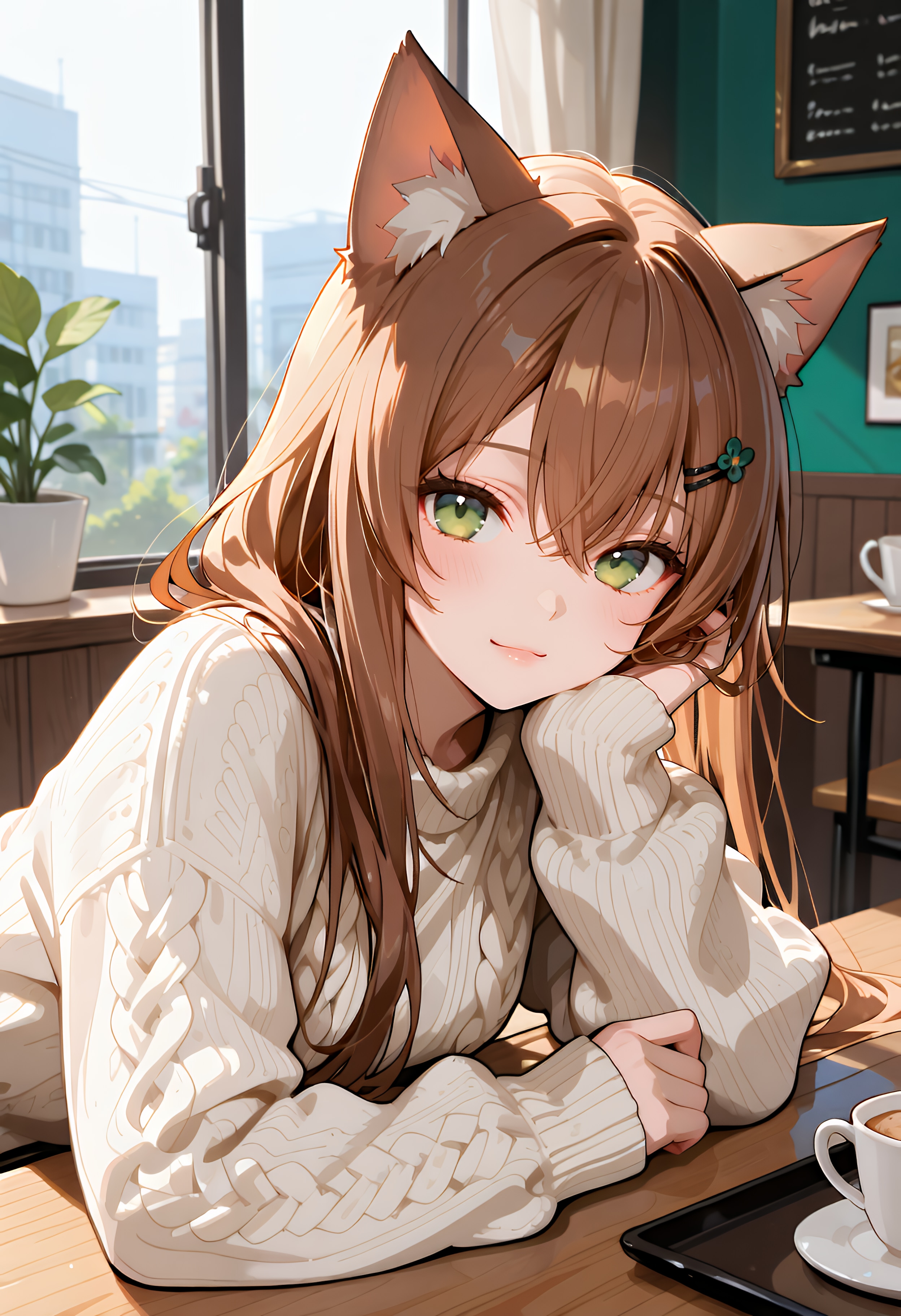 朝のカフェにて | の人気AIイラスト・グラビア