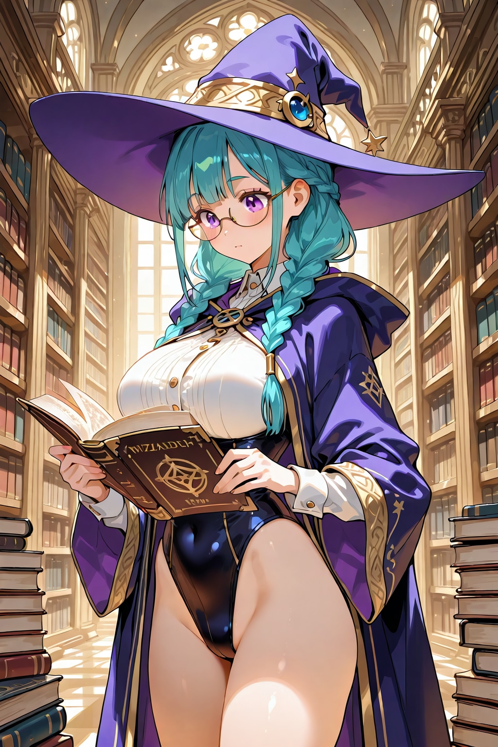 魔法書を読む見習い魔法使いさん
