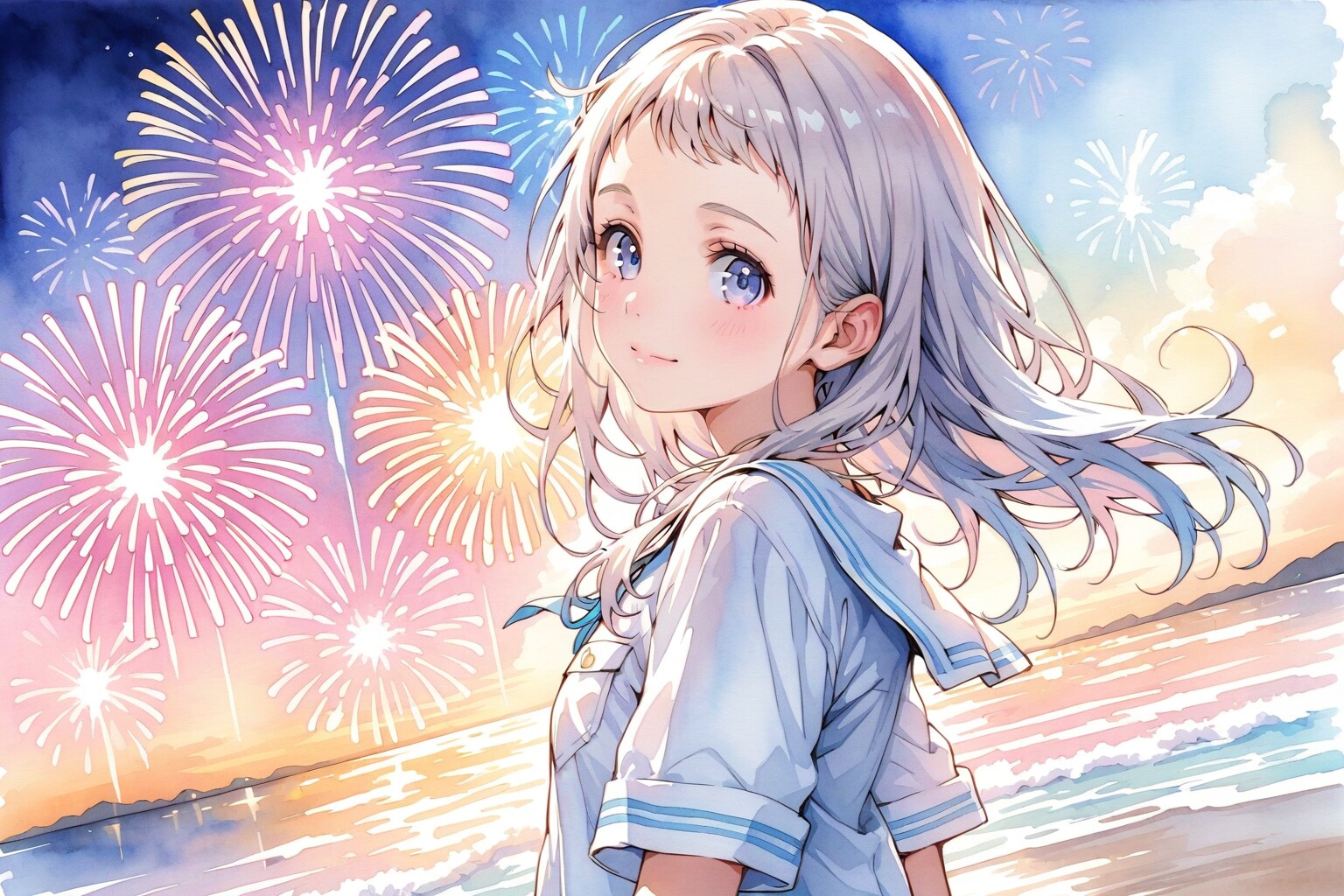 花火と白ちゃん | の人気AIイラスト・グラビア
