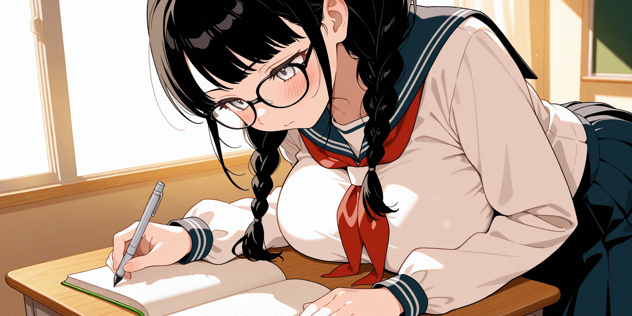 真剣な横顔