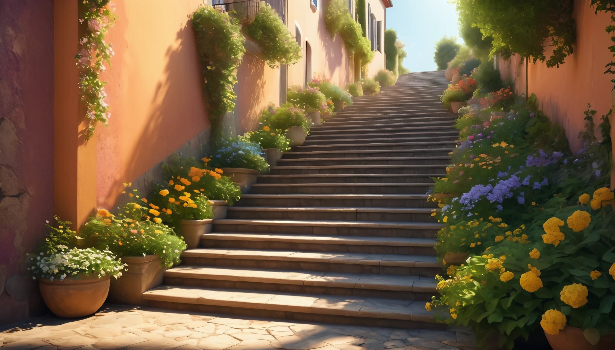 階段のある背景