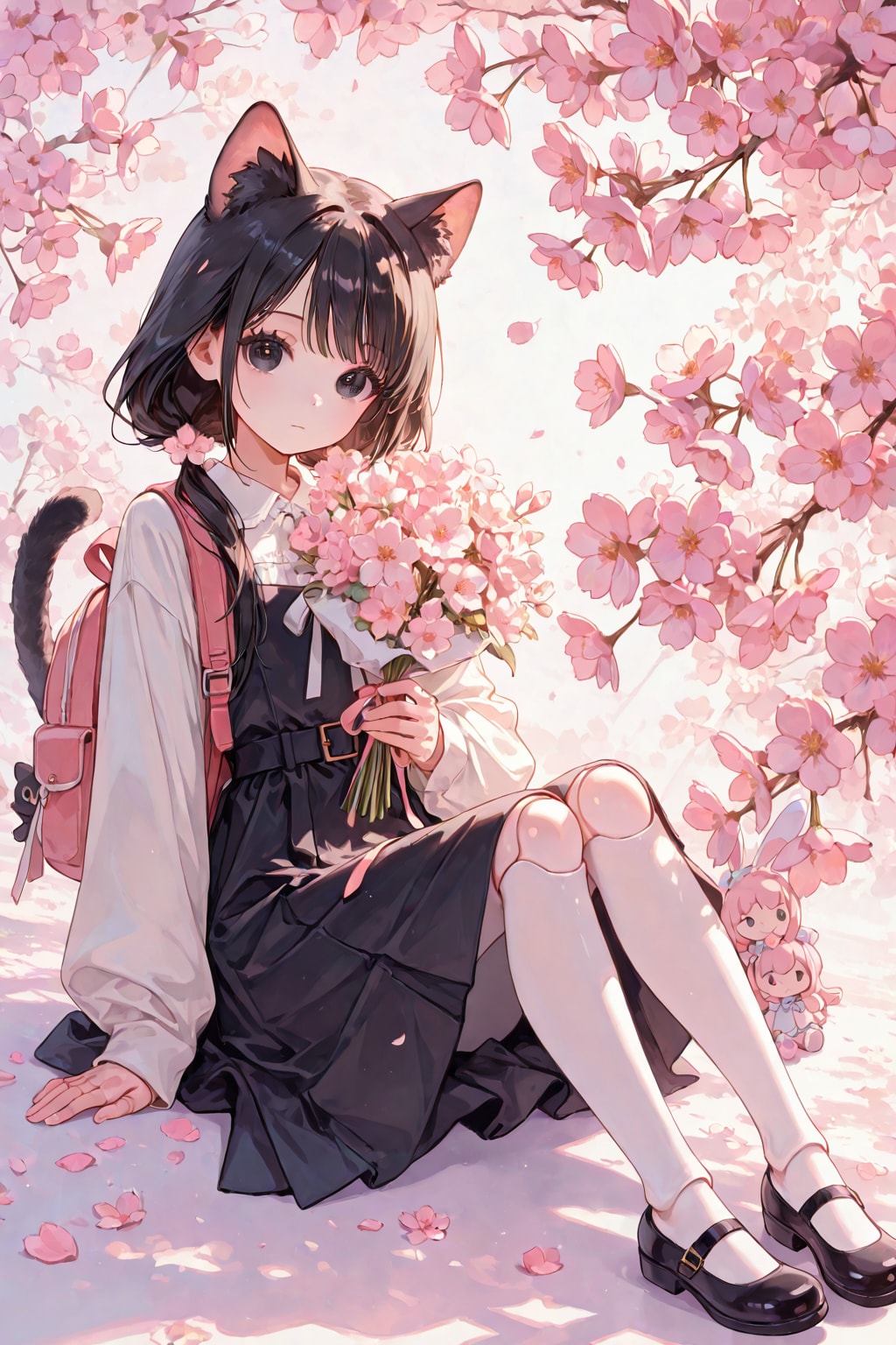 桜とランドセル