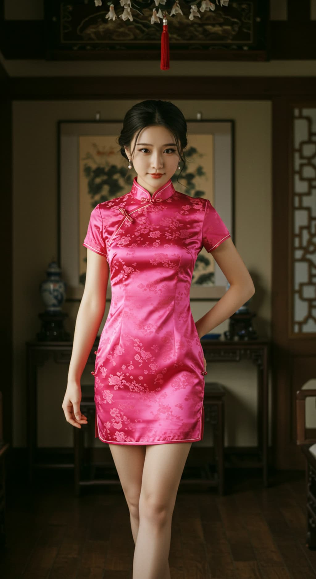 チャイナドレスの女性　QIPAO