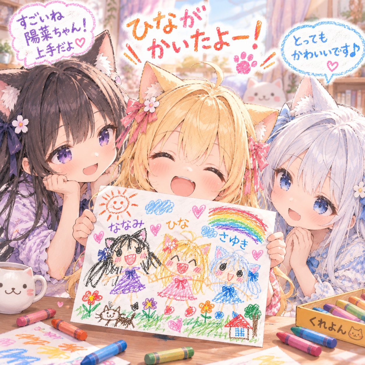見てー陽菜が描いたよー🖍️ | の人気AIイラスト・グラビア