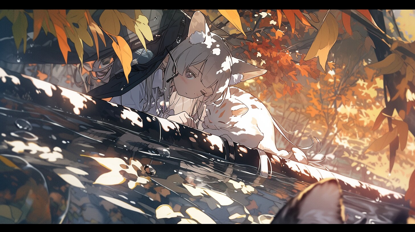 秋の庭にて