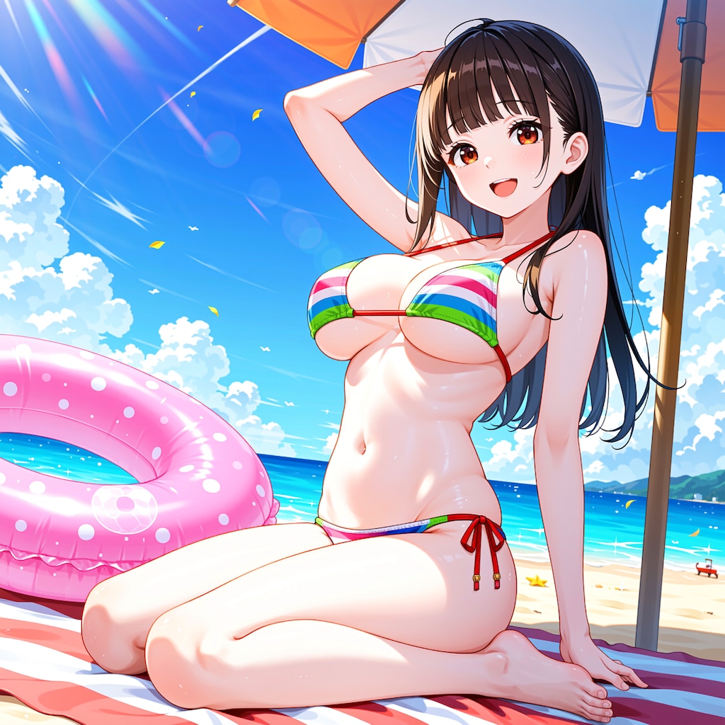 サキちゃんと過ごす真夏の砂浜