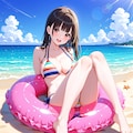 サキちゃんと過ごす真夏の砂浜 2枚目