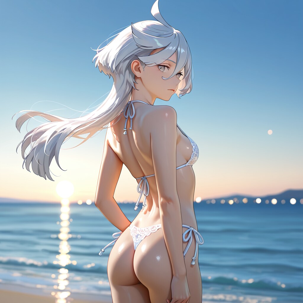 プラチナブロンドの少女。