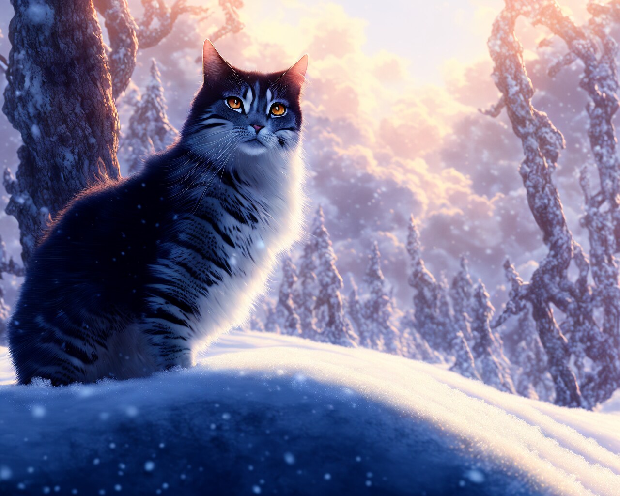 雪原のネコ（1）