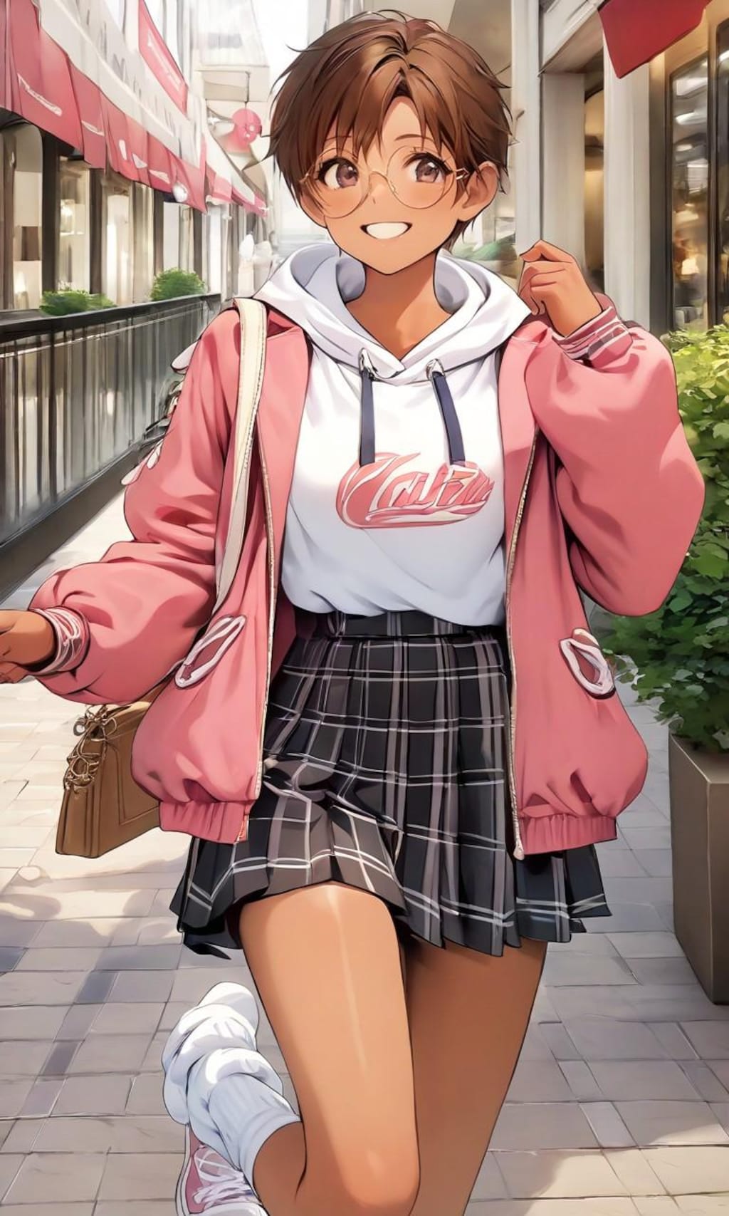 買い物中の眼鏡っ娘