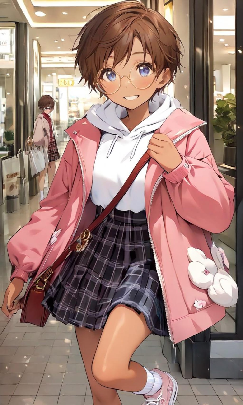 買い物中の眼鏡っ娘