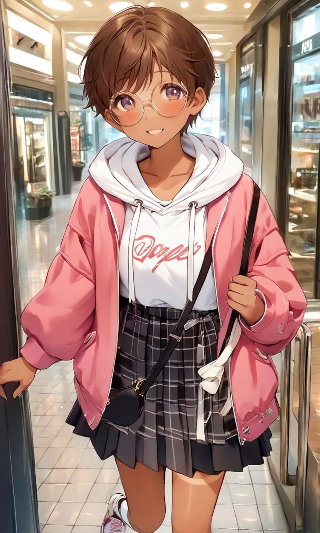 買い物中の眼鏡っ娘