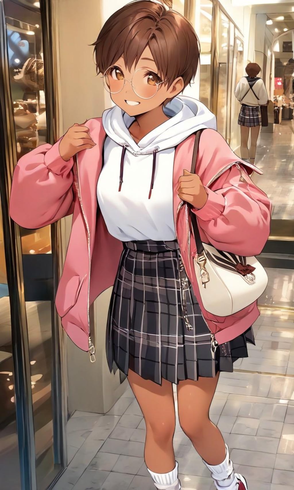 買い物中の眼鏡っ娘