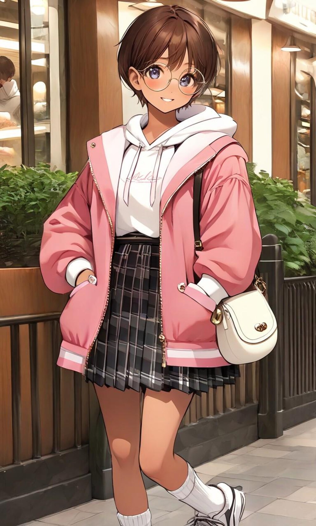 買い物中の眼鏡っ娘