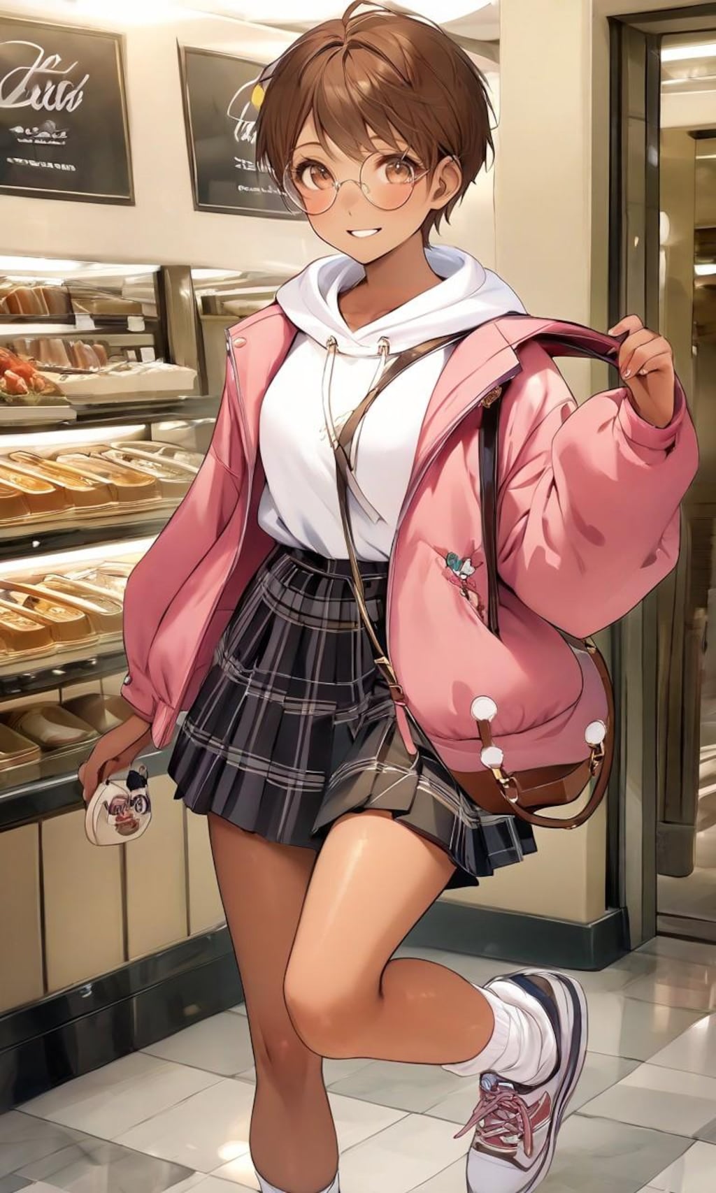 買い物中の眼鏡っ娘