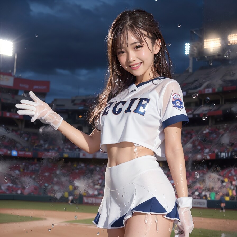 雨のスタジアム
