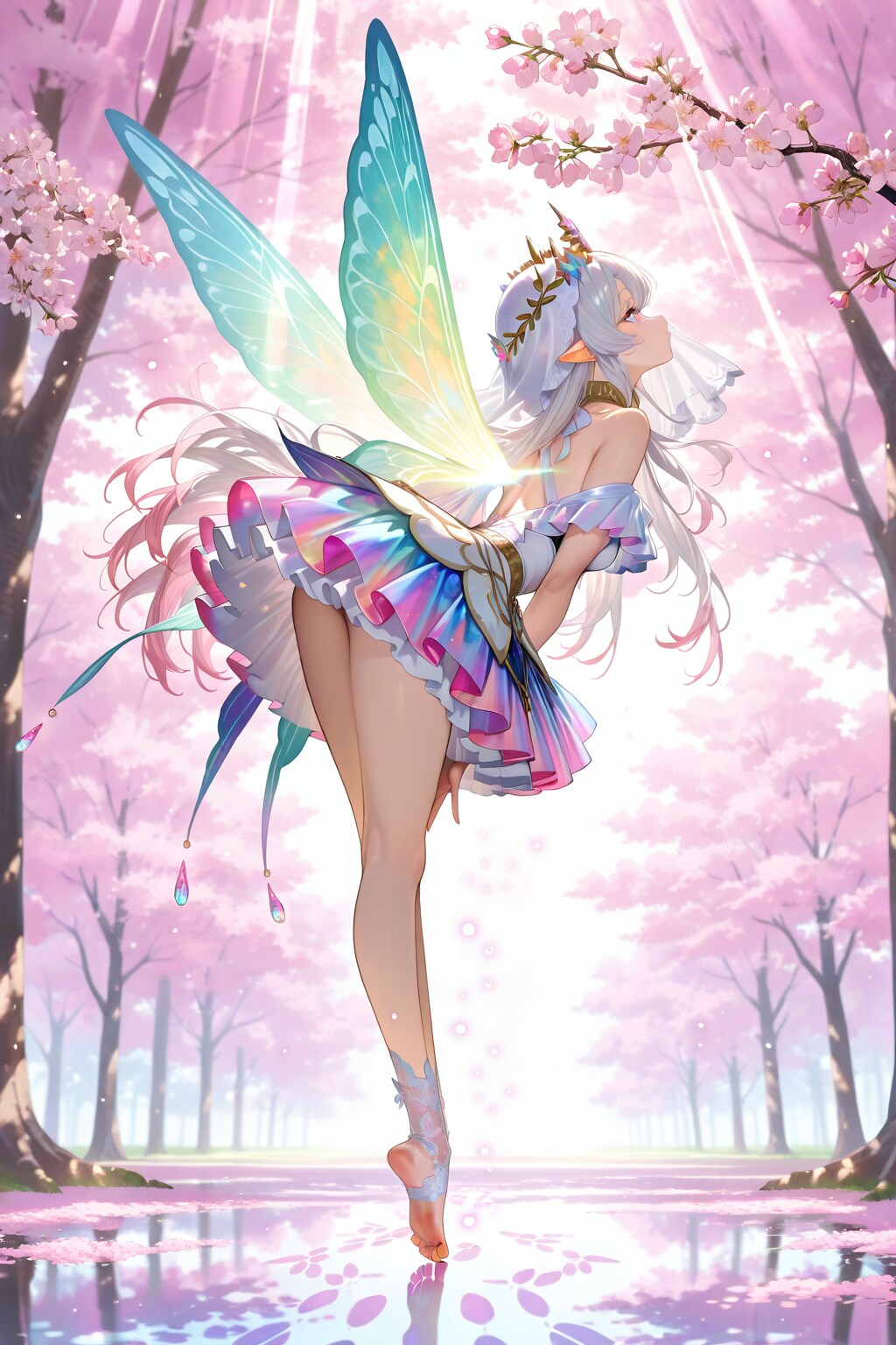 満開の桜を観て高揚し踊りたくなった、バレリーナのような桜より生まれし蝶の精霊