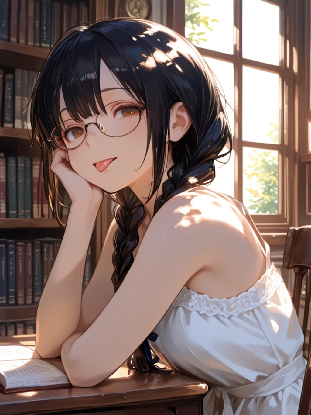 図書館のメガネっ娘