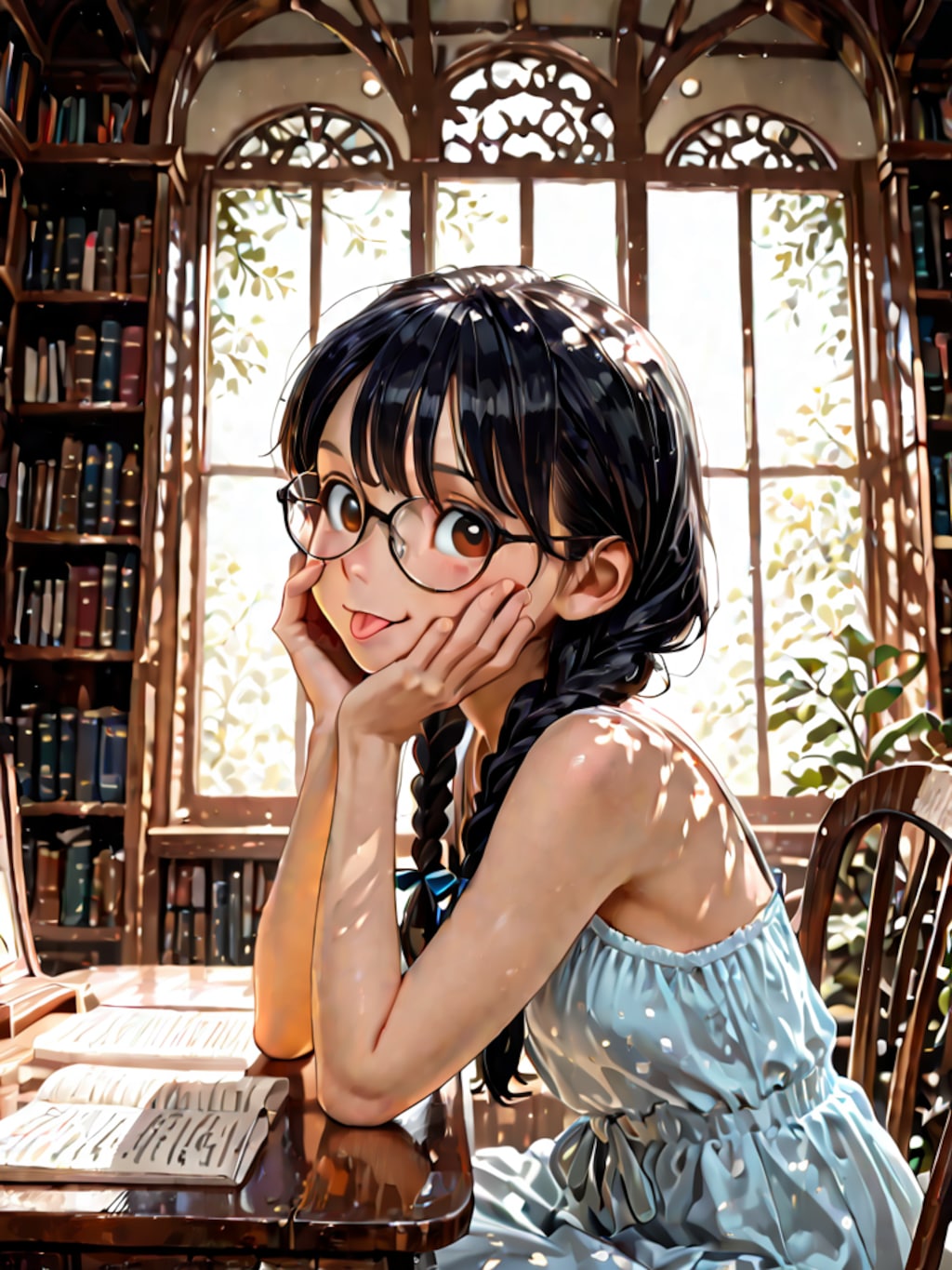 図書館のメガネっ娘