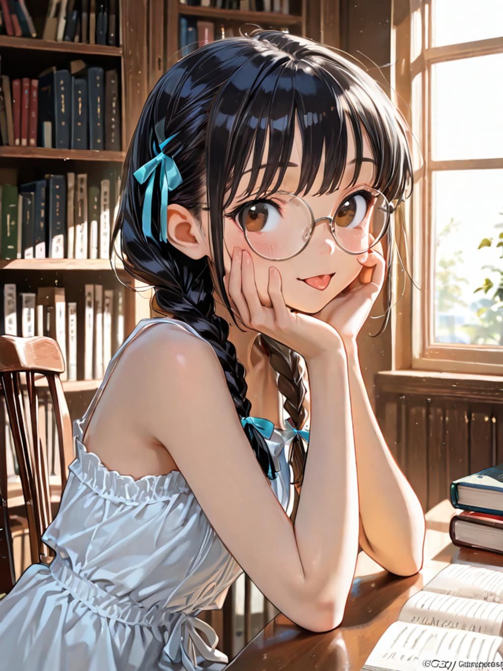 図書館のメガネっ娘