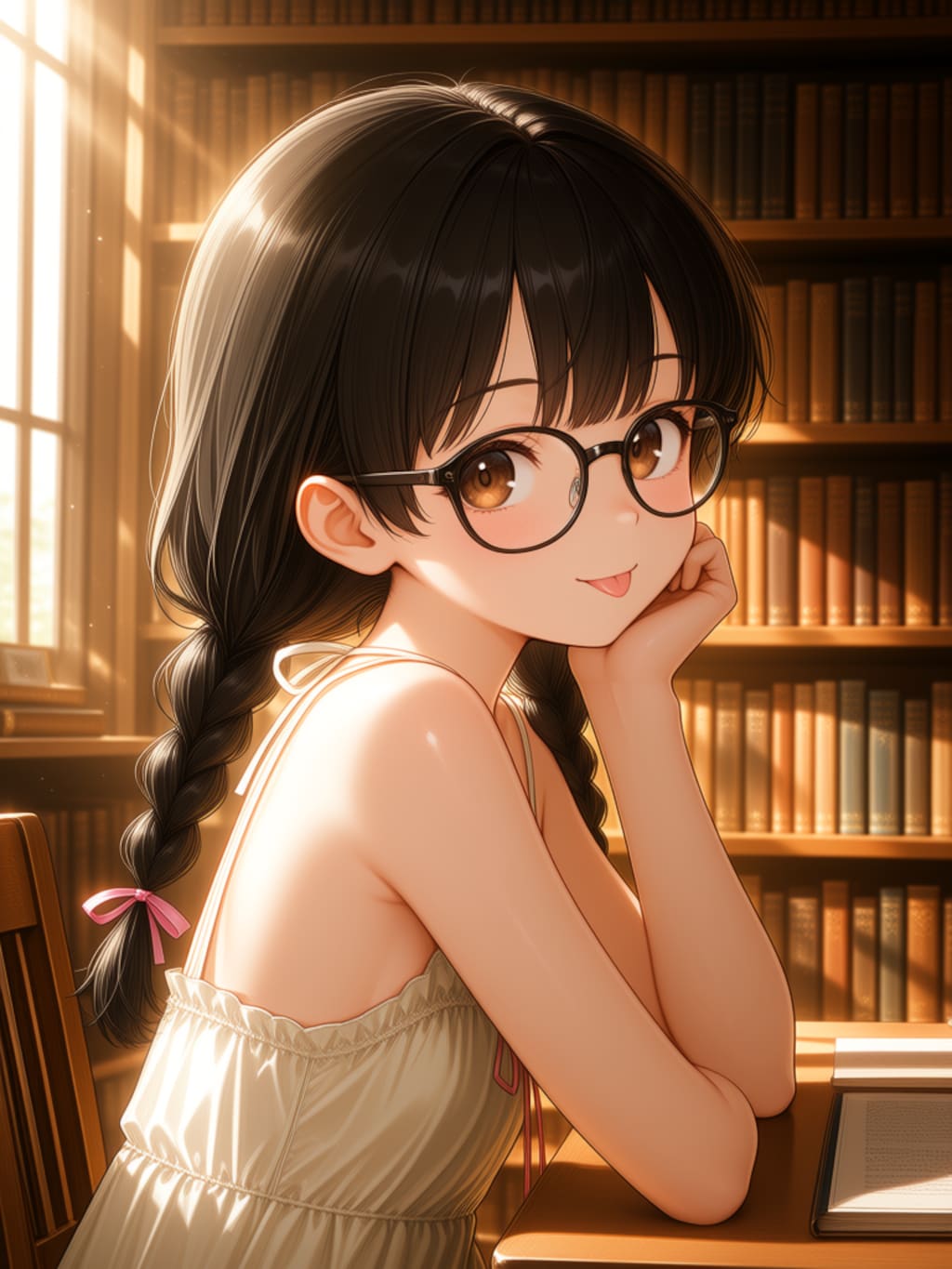 図書館のメガネっ娘