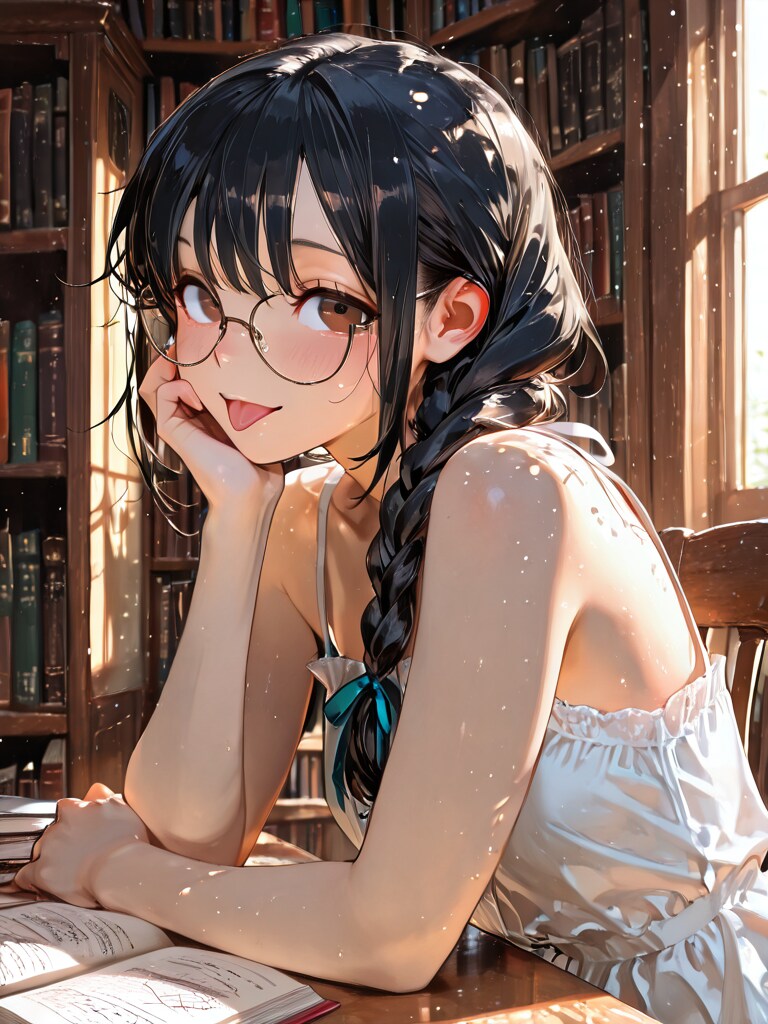 図書館のメガネっ娘
