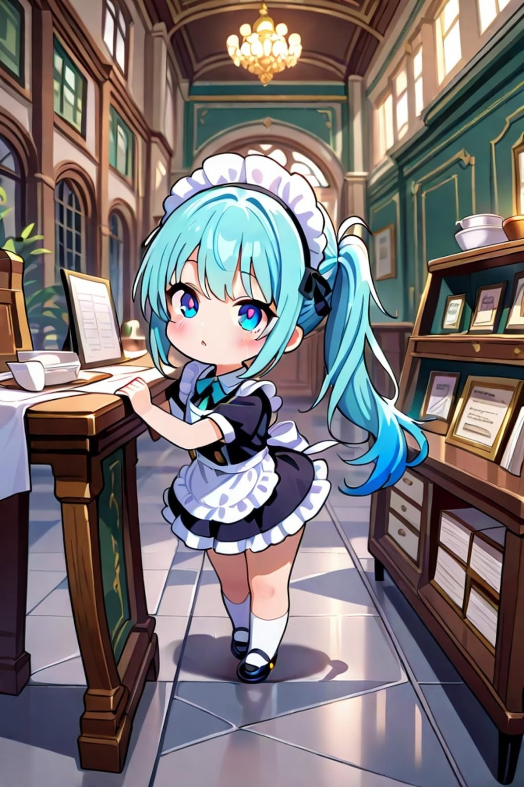 青髪のメイドちゃん