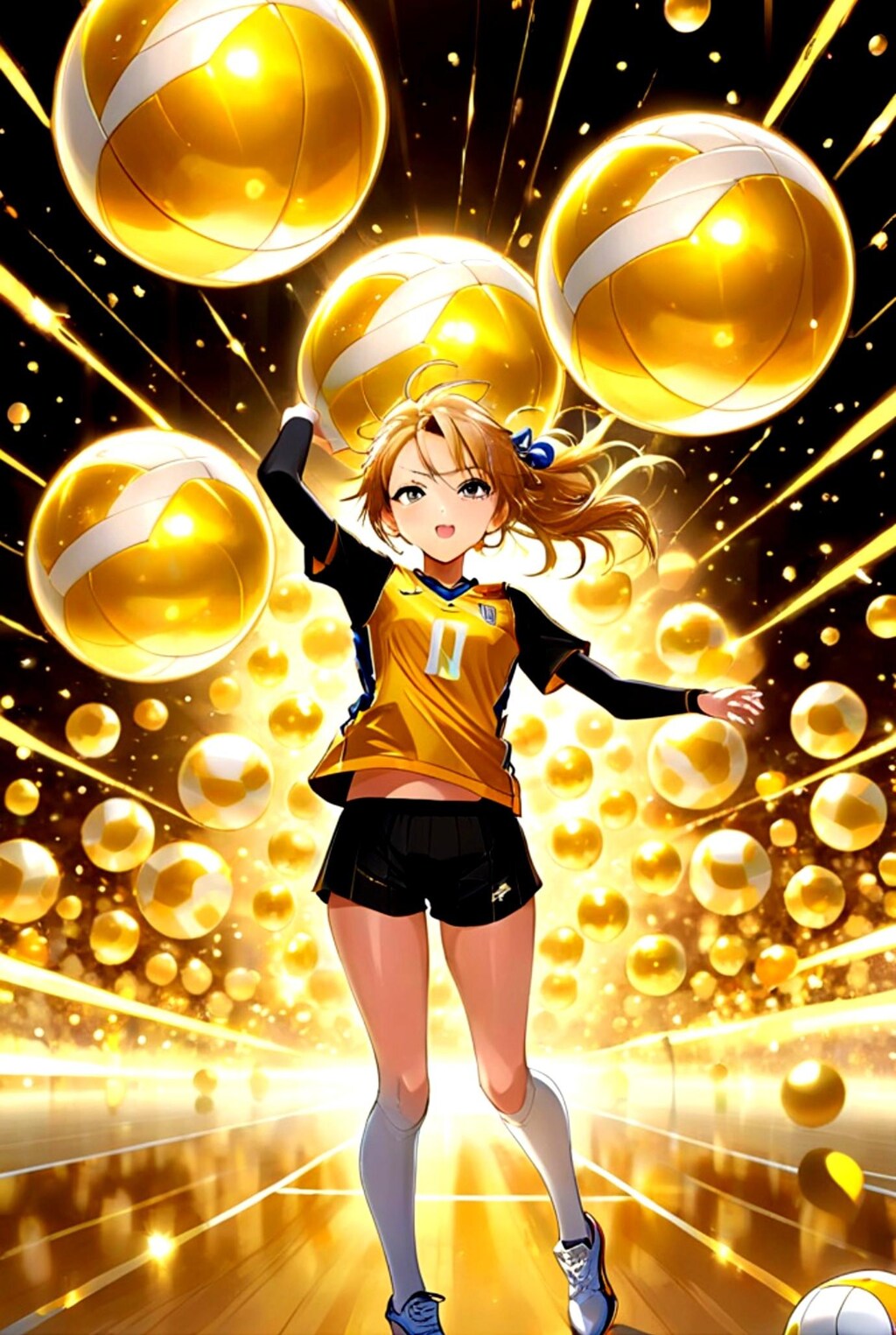 タマさんバレーをする金髪ちゃん