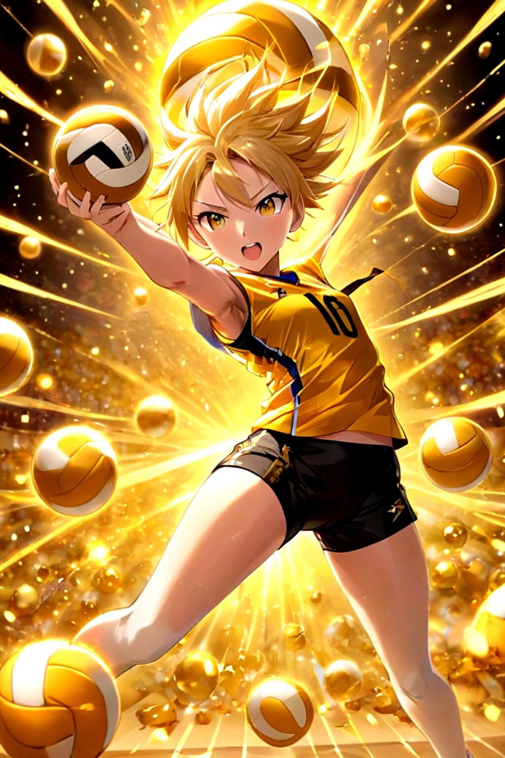 タマさんバレーをする金髪ちゃん