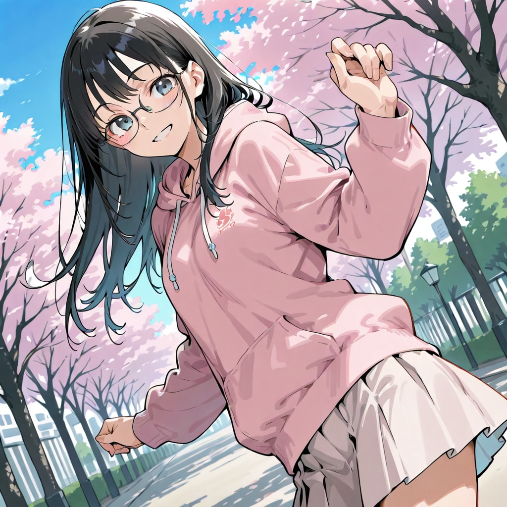 春色コーデの眼鏡さん