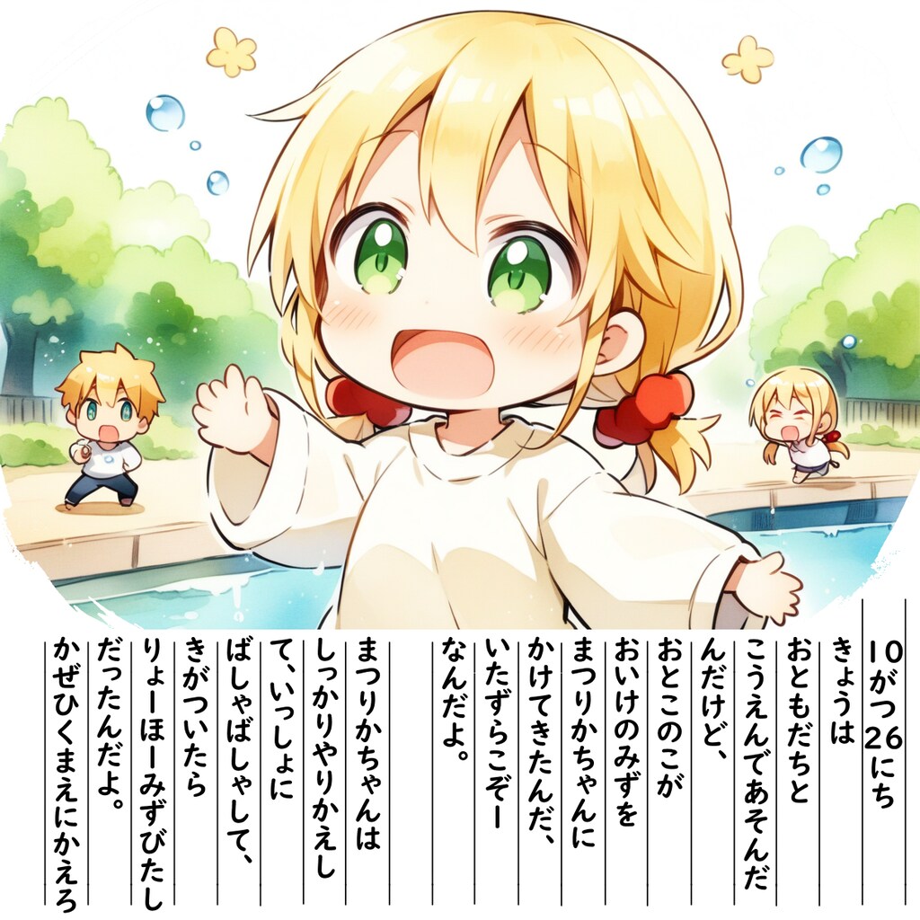 【絵日記】おともだちとあそんだよ♪